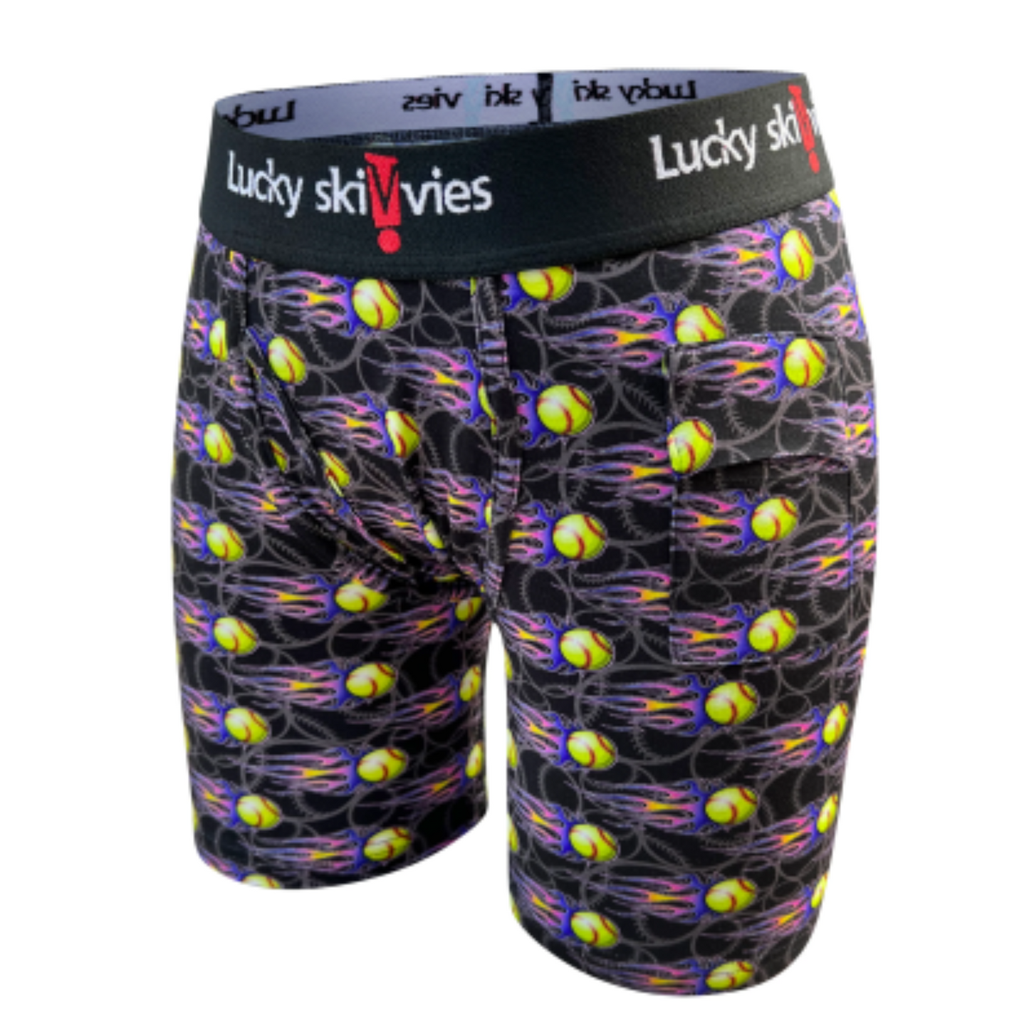 Flaming Softball Gender Neutral Boxer Briefs by Lucky Skivvies (Copy)