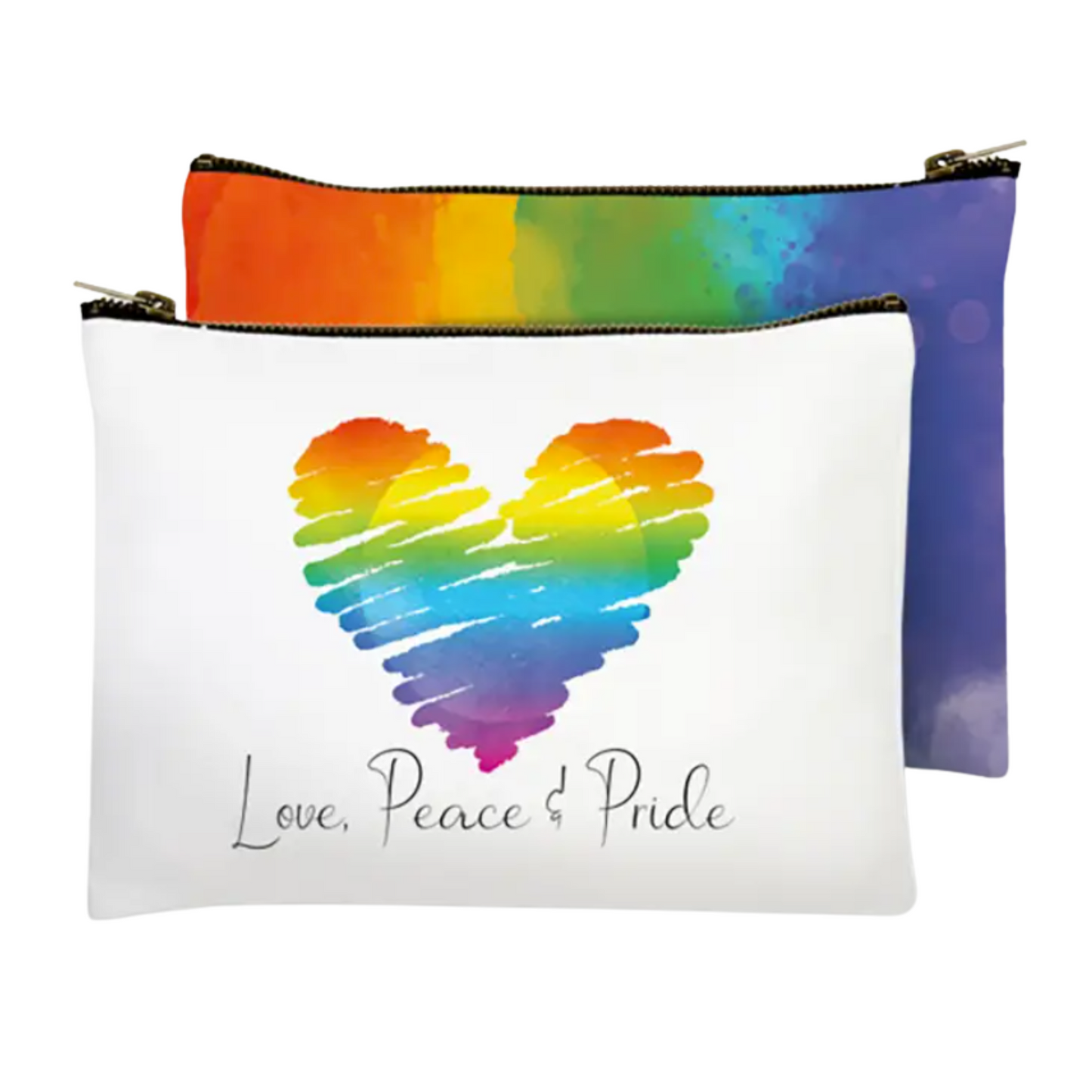 Love, Peace, and Pride Zippered Bag