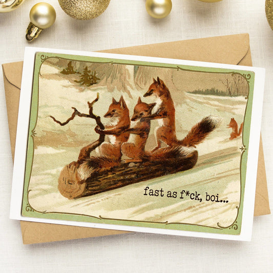 CHRISTMAS: Fast as F*ck, Boi notecard - QBoutiqueOKC