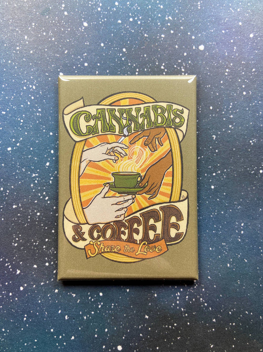 "Cannabis & Coffee" Souvenir Magnet