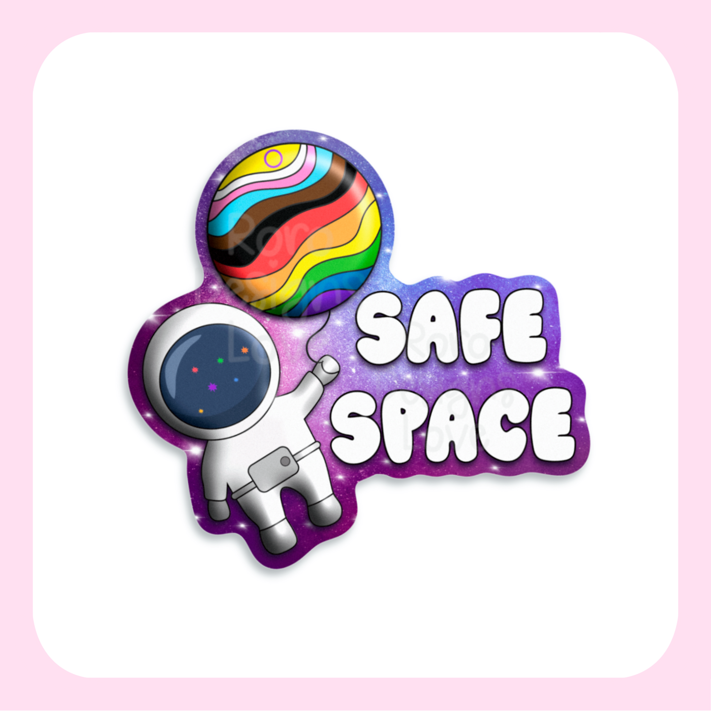 Safe space LGBTQIA sticker, pride sticker: 3" / Loose