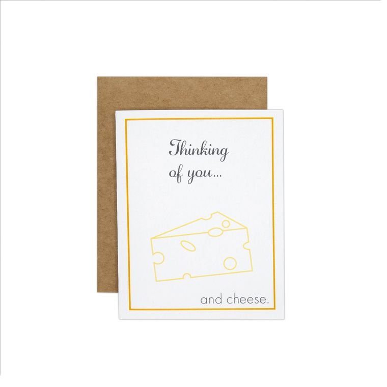 Funny Thinking of You Card - Just Because Card - Cheese - QBoutiqueOKC