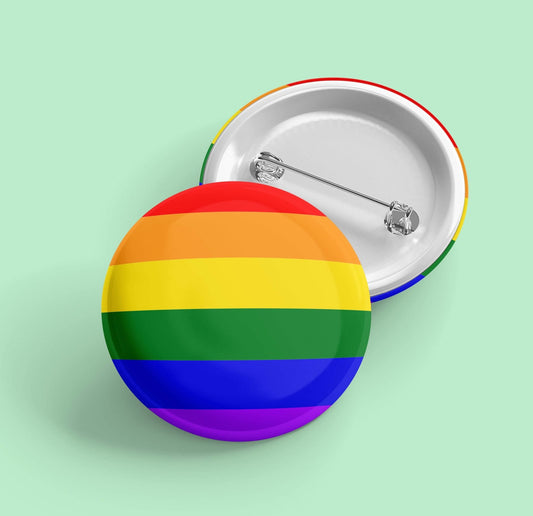 Gay Pride LGBTQ+ Flag | Pride Pin Back Button - QBoutiqueOKC
