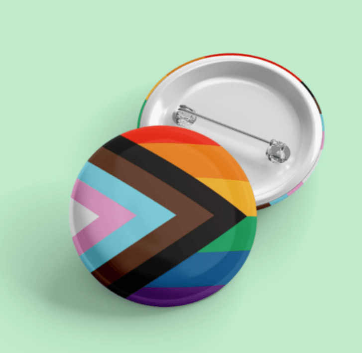 Inclusive Progressive Pride | Pride Pin Back Button - QBoutiqueOKC