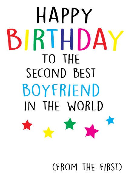 LGBT Birthday Cards Second best Boyfriend - QBoutiqueOKC