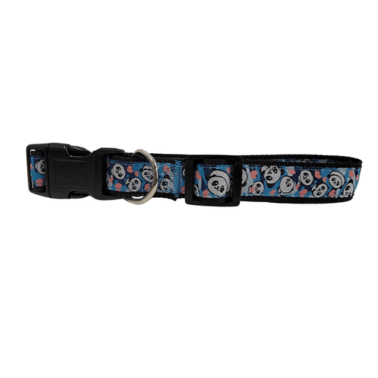 Nylon Collar for Dogs with Embroidered Panda Design - QBoutiqueOKC