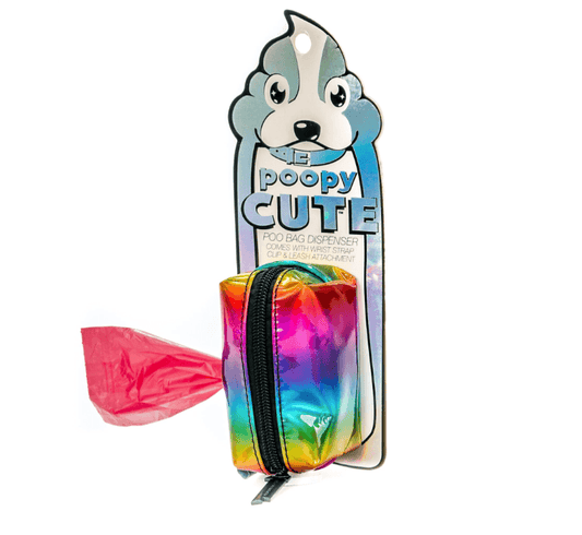 poopyCute Rainbow Metallic Dog Bag Dispenser - QBoutiqueOKC