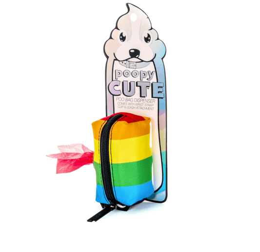 poopyCute Rainbow Stripe Dog Bag Dispenser - QBoutiqueOKC