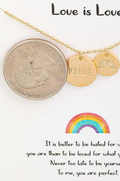 Rainbow Pride Coin Charm Necklace - QBoutiqueOKC